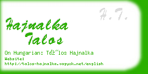 hajnalka talos business card